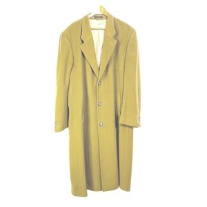 Vtg Kasper Cashmere Overcoat Men's Camel Tan 46L Long Tall Dresscoat